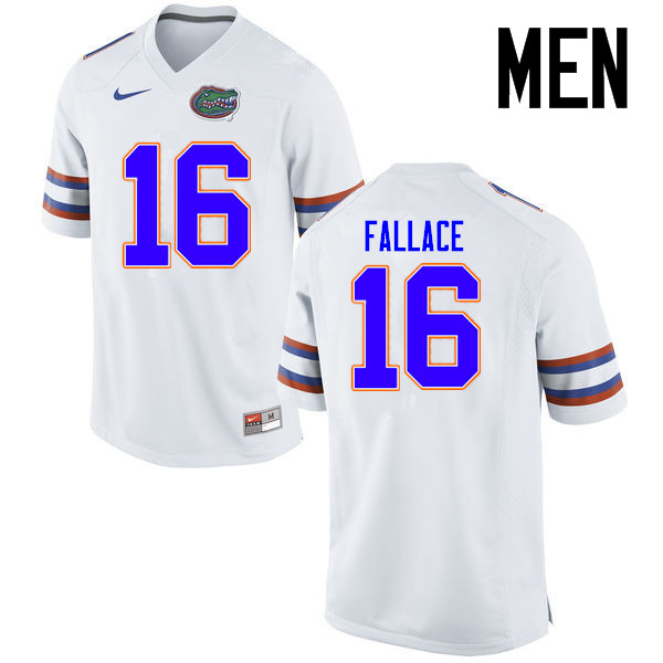Men Florida Gators #16 Brian Fallace College Football Jerseys Sale-White - Click Image to Close